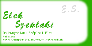 elek szeplaki business card